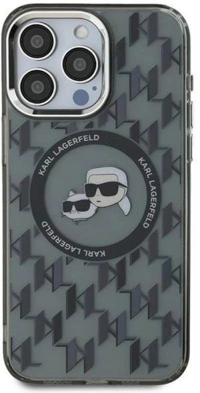 Dėklas Karl Lagerfeld KLHMP15XHMCKMHK Apple iPhone 15 Pro Max 6.7″ juodos spalvos IML Monogram Karl&Choupette Head M