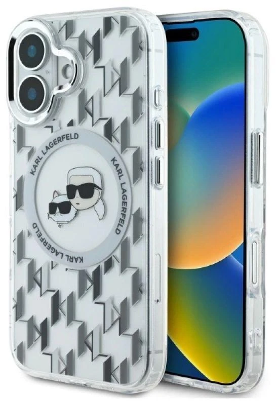 Dėklas Karl Lagerfeld KLHMP16SHMCKMHT Apple iPhone 16 6.1″ skaidrus IML Monogram Karl&Choupette H