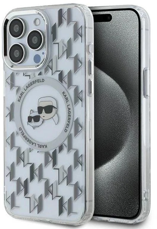 Dėklas Karl Lagerfeld KLHMP15LHMCKMHT Apple iPhone 15 Pro 6.1 skaidrus IML Monogram Karl&Choupet