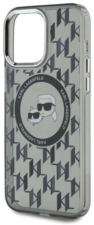Dėklas Karl Lagerfeld KLHMP15XHMCKMHK Apple iPhone 15 Pro Max 6.7″ juodos spalvos IML Monogram Karl&Choupette Head M