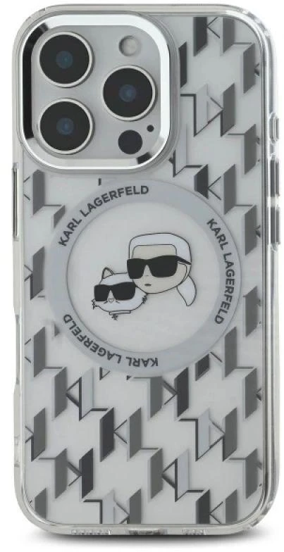 Dėklas Karl Lagerfeld KLHMP16LHMCKMHT Apple iPhone 16 Pro 6.3" skaidrus IML Monogram Karl&Choupet