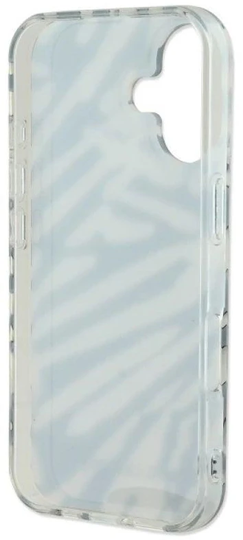 Karl Lagerfeld KLHCP16SHZBPKCCK Apple iPhone 16 6.1″ juodos spalvos kietas dėklas IML Zebra Pattern & Cord