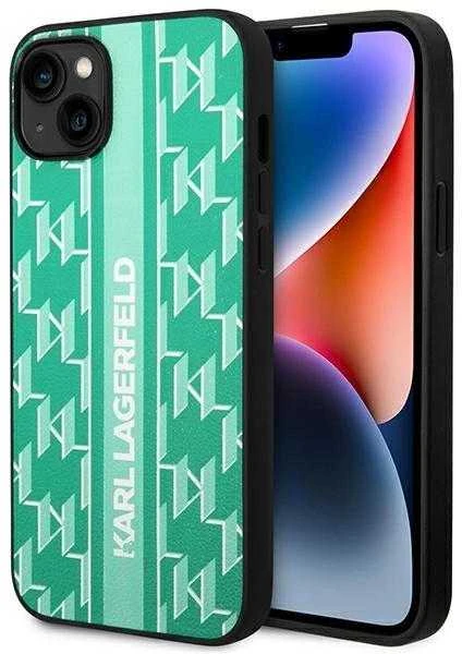 Dėklas Karl Lagerfeld KLHCP14SPGKLSKN iPhone 14 6.1 "hardcase žalias / žalias Monogram Stripe
