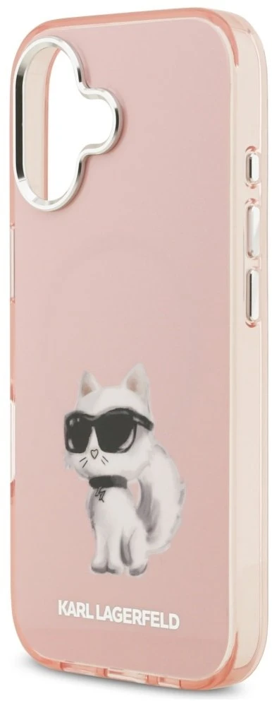 Karl Lagerfeld IML Aquarelle Choupette & Logo MagSafe - dėklas skirtas Apple iPhone 17 pink