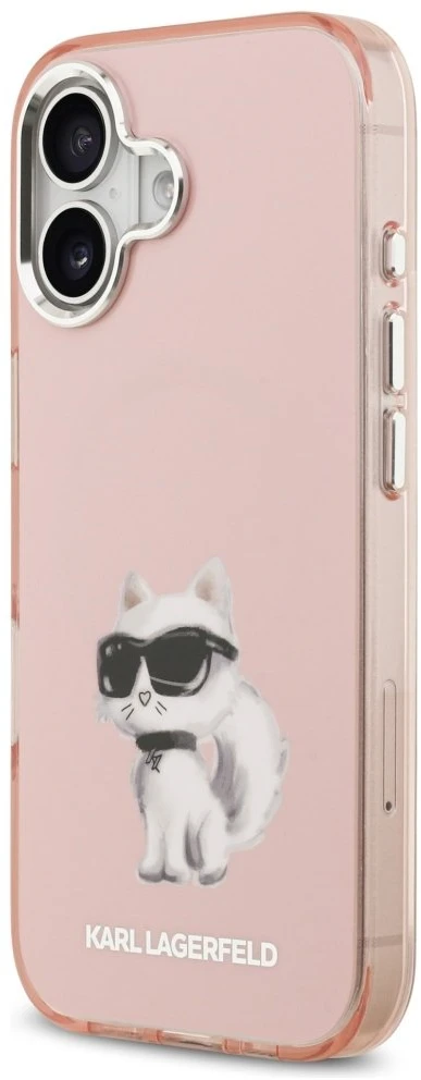 Karl Lagerfeld IML Aquarelle Choupette & Logo MagSafe - dėklas skirtas Apple iPhone 17 pink