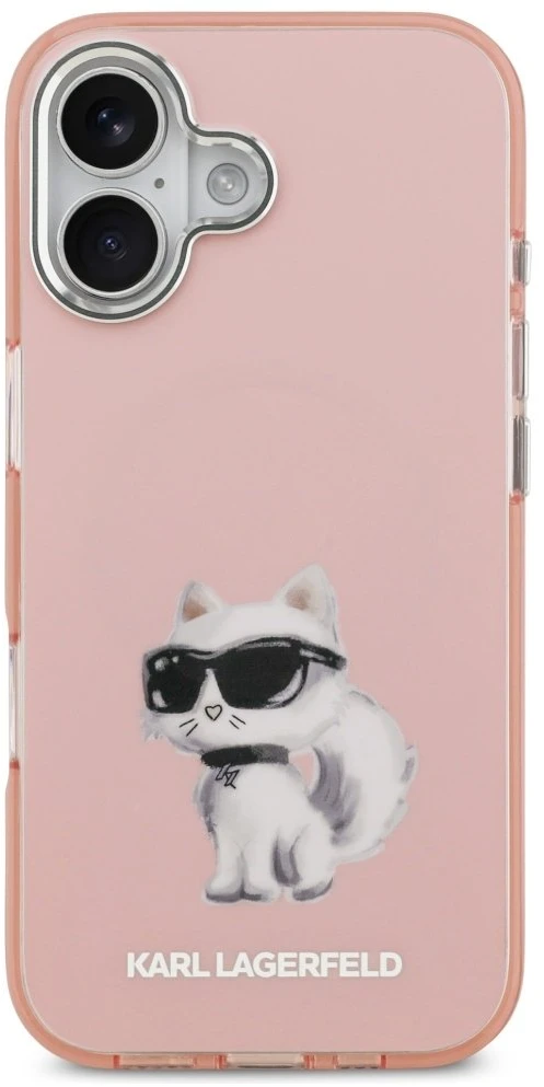 Karl Lagerfeld IML Aquarelle Choupette & Logo MagSafe - dėklas skirtas Apple iPhone 17 pink