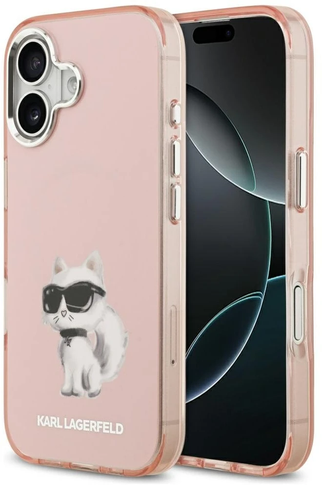 Karl Lagerfeld IML Aquarelle Choupette & Logo MagSafe - dėklas skirtas Apple iPhone 17 pink