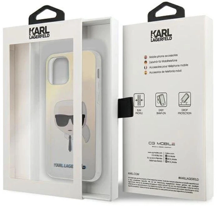 Dėklas Karl Lagerfeld KLHCP12SPCKHML IPHONE 12 MINI 5.4 "MULTICOLOR HARDCASE IRIDESCENT KARL`S HEAD