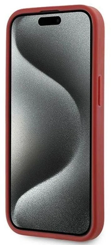 Karl Lagerfeld KLHCP15SPQDSMGR Apple iPhone 15/ 14 / 13 6.1″ red kietas dėklas Diagonal Quilted Script