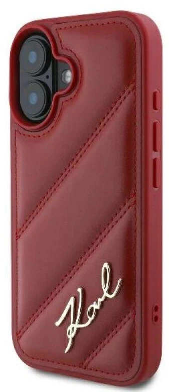 Karl Lagerfeld KLHCP16SPQDSMGR Apple iPhone 16 6.1″ red kietas dėklas Quilted Signature