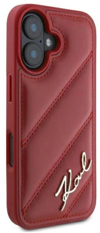 Karl Lagerfeld KLHCP16SPQDSMGR Apple iPhone 16 6.1″ red kietas dėklas Quilted Signature