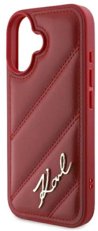 Karl Lagerfeld KLHCP16SPQDSMGR Apple iPhone 16 6.1″ red kietas dėklas Quilted Signature