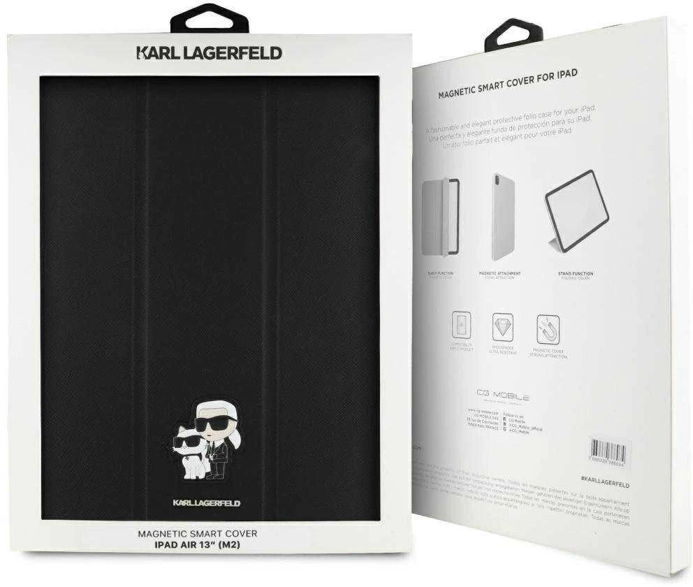Karl Lagerfeld KLFC13RM24SAKCK Apple iPad Air 13″ 2024 Book Cover juodos spalvos Saffiano Magnetic Karl &Choupette