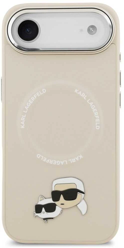 Karl Lagerfeld Karl & Choupette Pins MagSafe dėklas skirtas Apple iPhone Air rusvai gelsvas