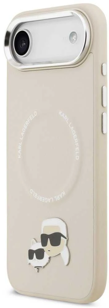 Karl Lagerfeld Karl & Choupette Pins MagSafe dėklas skirtas Apple iPhone Air rusvai gelsvas