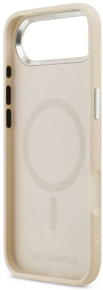 Karl Lagerfeld Karl & Choupette Pins MagSafe dėklas skirtas Apple iPhone Air rusvai gelsvas
