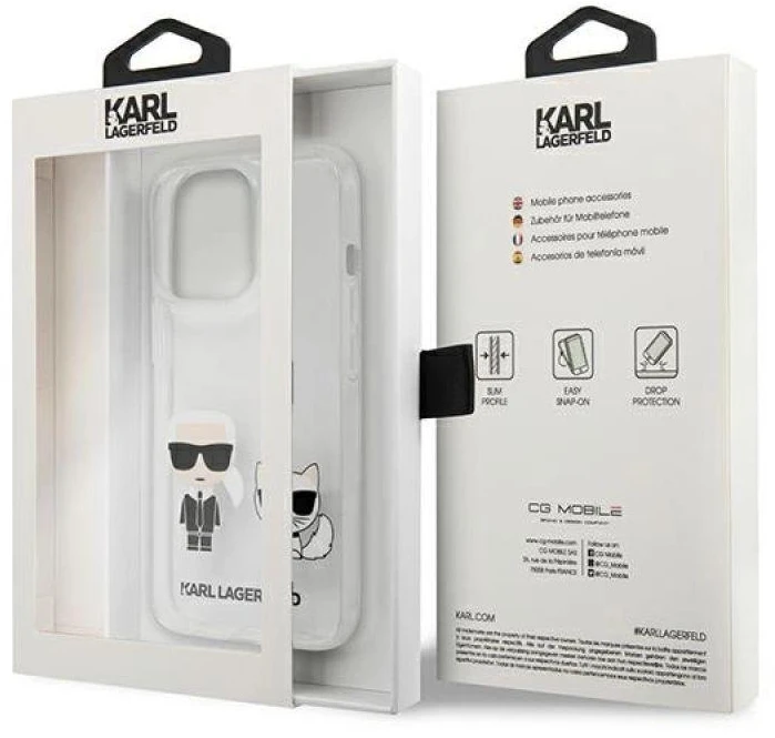 Karl Lagerfeld KLHCP13XCKTR Apple iPhone 13 Pro Max 6,7″ kietas dėklas skaidrus Karl & Choupette