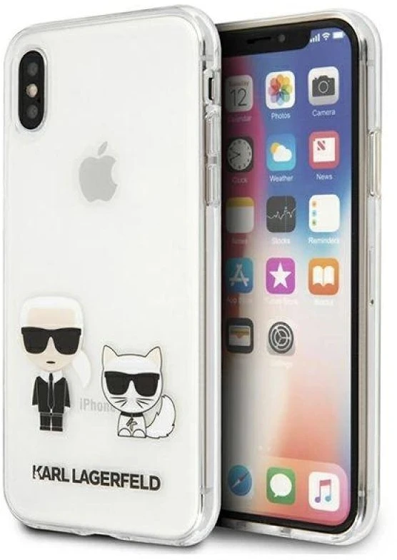 Karl Lagerfeld KLHCI65CKTR Apple iPhone Xs Maxkietas dėklas skaidrus Karl & Choupette