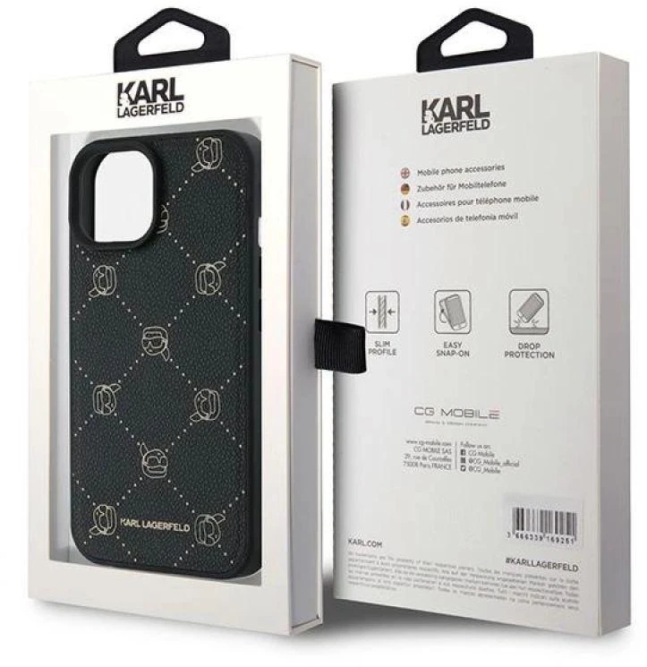 Dėklas Karl Lagerfeld KLHMP15MPGKHPHK Apple iPhone 15 Plus 6.7″ juodos spalvos Magsafe Karl Head