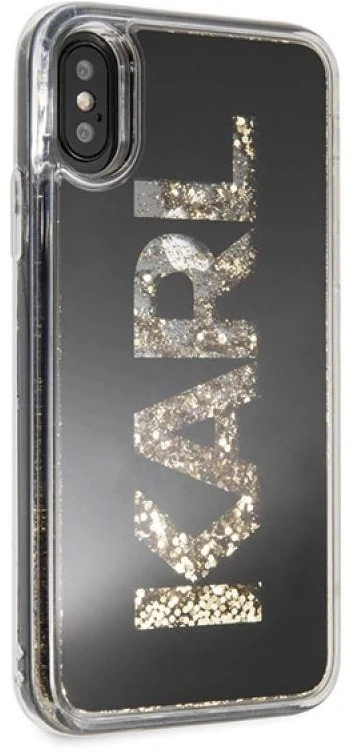 Dėklas Karl Lagerfeld Karl Logo Glitter iPhone X/Xs Case - Juodas