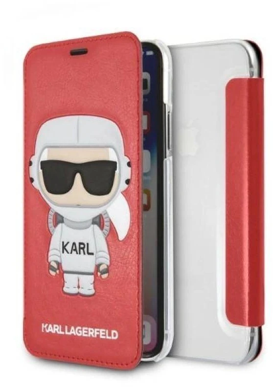 Dėklas Karl Lagerfeld KLFLBKPXKSCORE Apple iPhone X XS knygelė raudona Karl Space Cosmonaut