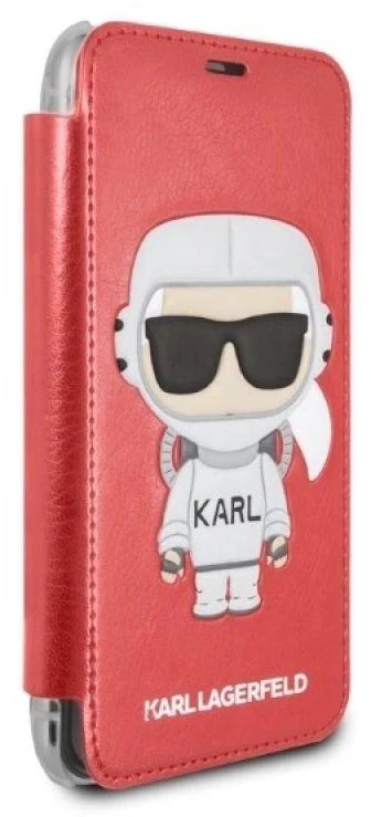 Dėklas Karl Lagerfeld KLFLBKPXKSCORE Apple iPhone X XS knygelė raudona Karl Space Cosmonaut