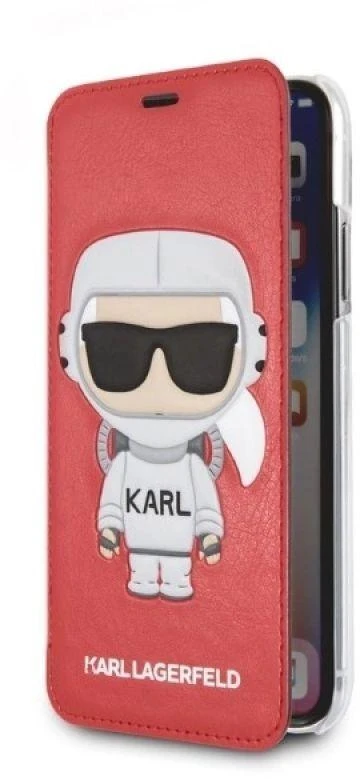 Dėklas Karl Lagerfeld KLFLBKPXKSCORE Apple iPhone X XS knygelė raudona Karl Space Cosmonaut