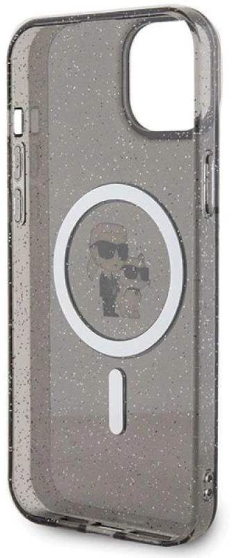 Karl Lagerfeld KLHMP15MHGKCNOK iPhone 15 Plus / 14 Plus 6.7″ juodos spalvos kietas dėklas Karl&Choupette Gli