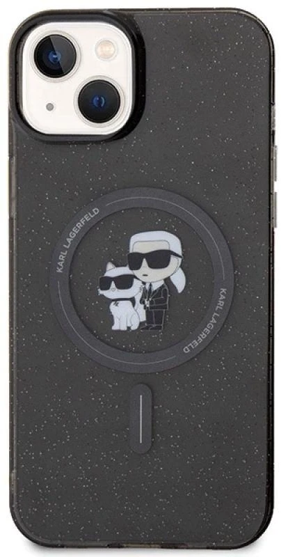 Karl Lagerfeld KLHMP15MHGKCNOK iPhone 15 Plus / 14 Plus 6.7″ juodos spalvos kietas dėklas Karl&Choupette Gli