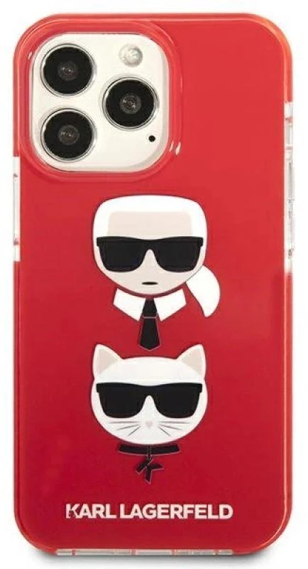Karl Lagerfeld KLHCP13LTPE2TR Apple iPhone 13 Pro / 13 6,1″ kietas dėklas red Karl&Choupette Head