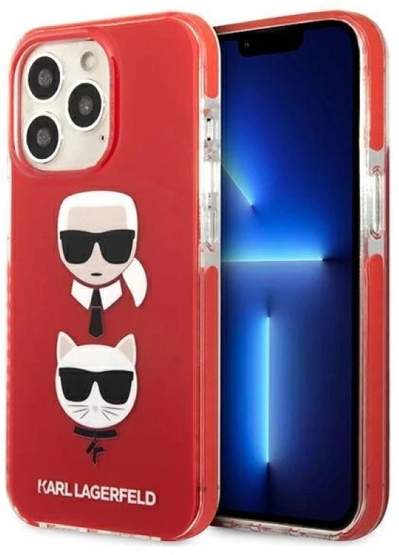 Karl Lagerfeld KLHCP13LTPE2TR Apple iPhone 13 Pro / 13 6,1″ kietas dėklas red Karl&Choupette Head