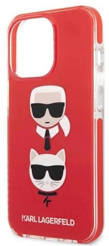 Karl Lagerfeld KLHCP13LTPE2TR Apple iPhone 13 Pro / 13 6,1″ kietas dėklas red Karl&Choupette Head