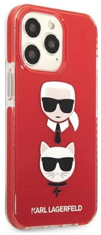 Karl Lagerfeld KLHCP13LTPE2TR Apple iPhone 13 Pro / 13 6,1″ kietas dėklas red Karl&Choupette Head