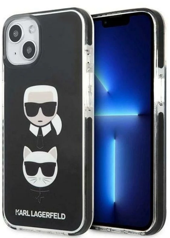 Karl Lagerfeld KLHCP13MTPE2TK Apple iPhone 13/ 14 / 15 6,1″ kietas dėklas juodos spalvos Karl&Choupette Head
