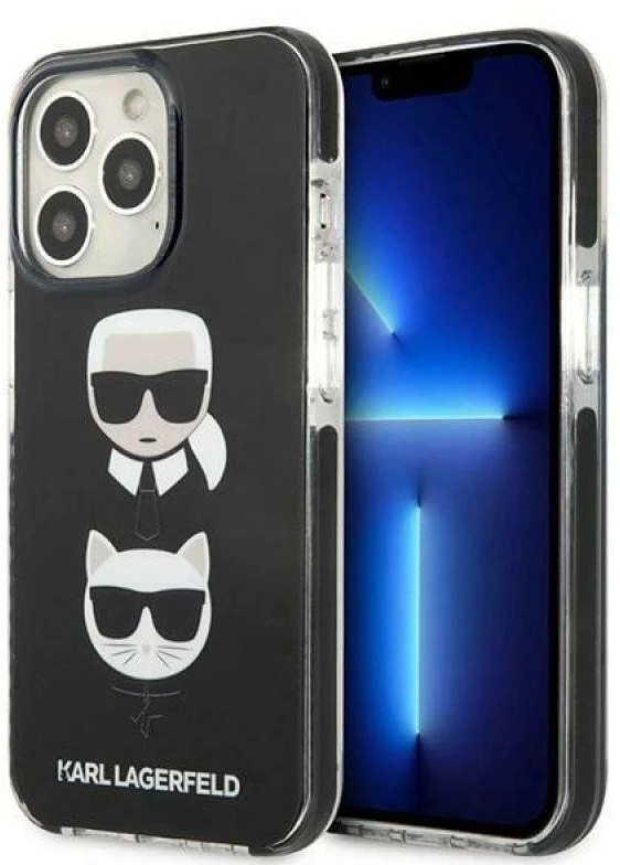 Karl Lagerfeld KLHCP13XTPE2TK Apple iPhone 13 Pro Max 6,7″ kietas dėklas juodos spalvos Karl&Choupette Head
