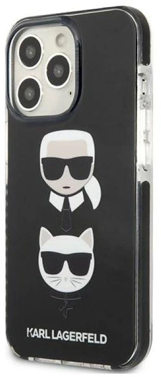 Karl Lagerfeld KLHCP13LTPE2TK Apple iPhone 13 Pro / 13 6,1″ kietas dėklas juodos spalvos Karl&Choupette Head