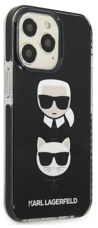 Karl Lagerfeld KLHCP13LTPE2TK Apple iPhone 13 Pro / 13 6,1″ kietas dėklas juodos spalvos Karl&Choupette Head