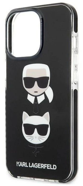 Karl Lagerfeld KLHCP13LTPE2TK Apple iPhone 13 Pro / 13 6,1″ kietas dėklas juodos spalvos Karl&Choupette Head