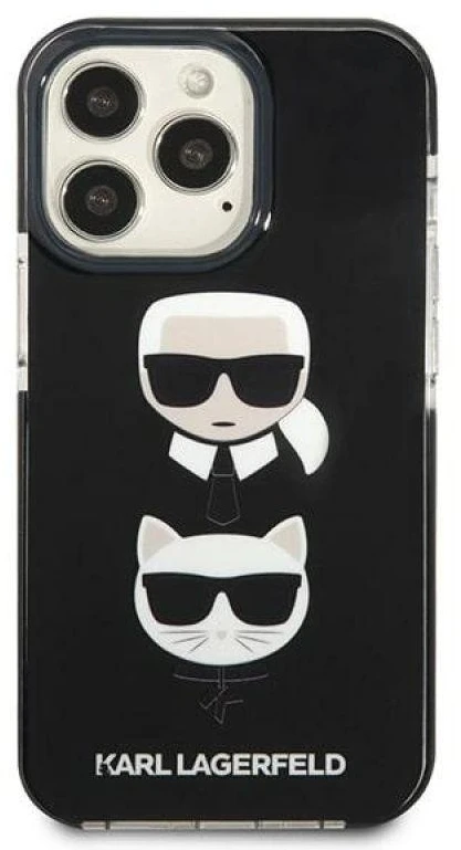 Karl Lagerfeld KLHCP13XTPE2TK Apple iPhone 13 Pro Max 6,7″ kietas dėklas juodos spalvos Karl&Choupette Head