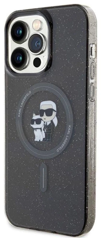 Karl Lagerfeld dėklas iPhone 15 Pro Max 6,7 KLHMP15XHGKCNOK juodas HC Magsafe IML KC Glitter