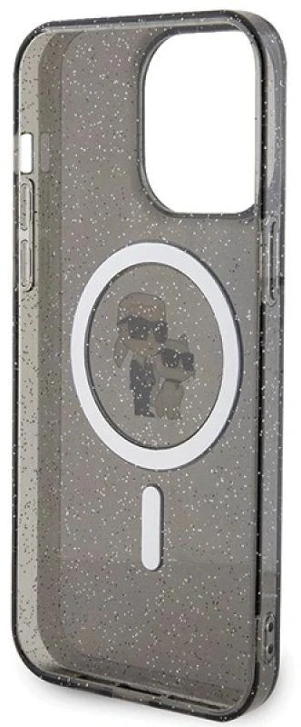 Karl Lagerfeld dėklas iPhone 15 Pro Max 6,7 KLHMP15XHGKCNOK juodas HC Magsafe IML KC Glitter