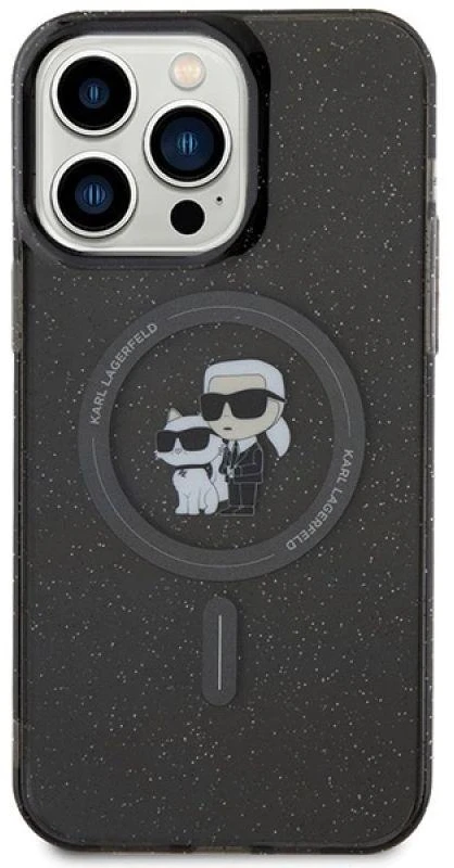 Karl Lagerfeld dėklas iPhone 15 Pro Max 6,7 KLHMP15XHGKCNOK juodas HC Magsafe IML KC Glitter