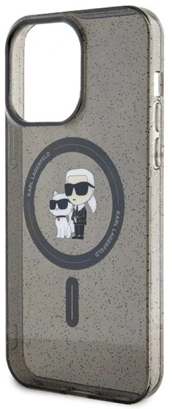 Karl Lagerfeld dėklas iPhone 15 Pro Max 6,7 KLHMP15XHGKCNOK juodas HC Magsafe IML KC Glitter