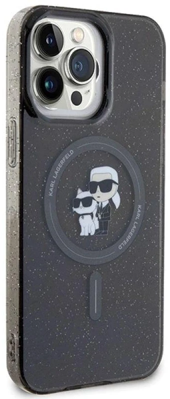 Karl Lagerfeld dėklas iPhone 15 Pro Max 6,7 KLHMP15XHGKCNOK juodas HC Magsafe IML KC Glitter