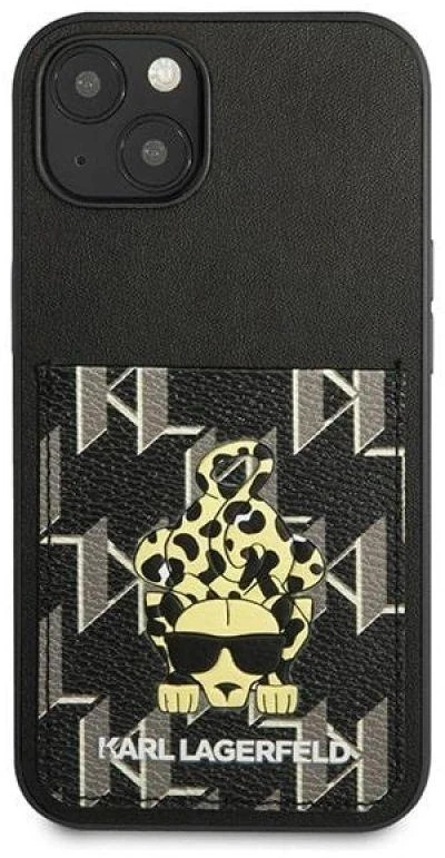 Karl Lagerfeld KLHCP13MCANCNK Apple iPhone 13/ 14 / 15 6,1″ kietas dėklas juodos spalvos Karlimals Cardslot