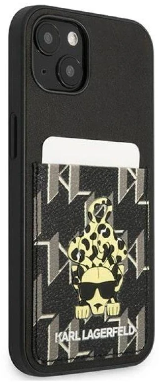 Karl Lagerfeld KLHCP13MCANCNK Apple iPhone 13/ 14 / 15 6,1″ kietas dėklas juodos spalvos Karlimals Cardslot