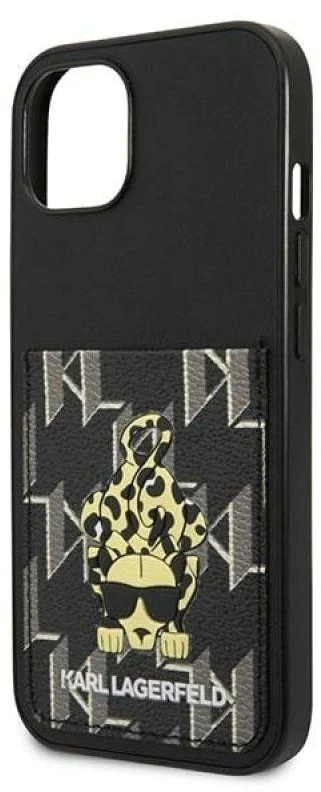 Karl Lagerfeld KLHCP13MCANCNK Apple iPhone 13/ 14 / 15 6,1″ kietas dėklas juodos spalvos Karlimals Cardslot