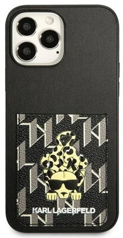 Karl Lagerfeld KLHCP13XCANCNK Apple iPhone 13 Pro Max 6,7″ kietas dėklas juodos spalvos Karlimals Cardslot