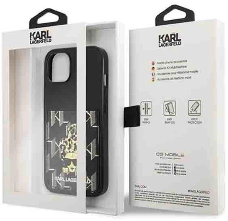 Karl Lagerfeld KLHCP13MCANCNK Apple iPhone 13/ 14 / 15 6,1″ kietas dėklas juodos spalvos Karlimals Cardslot