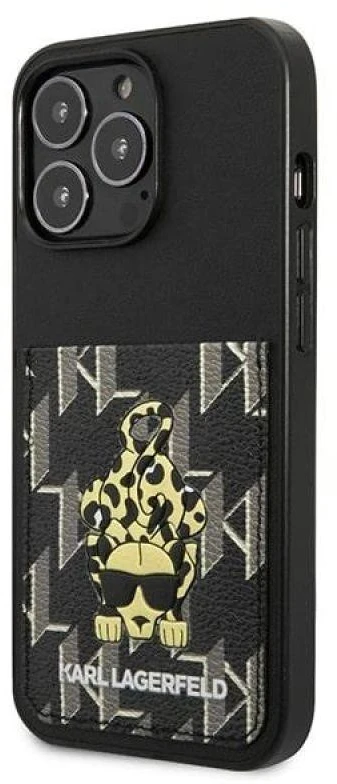 Karl Lagerfeld KLHCP13LCANCNK Apple iPhone 13 Pro / 13 6,1″ kietas dėklas juodos spalvos Karlimals Cardslot